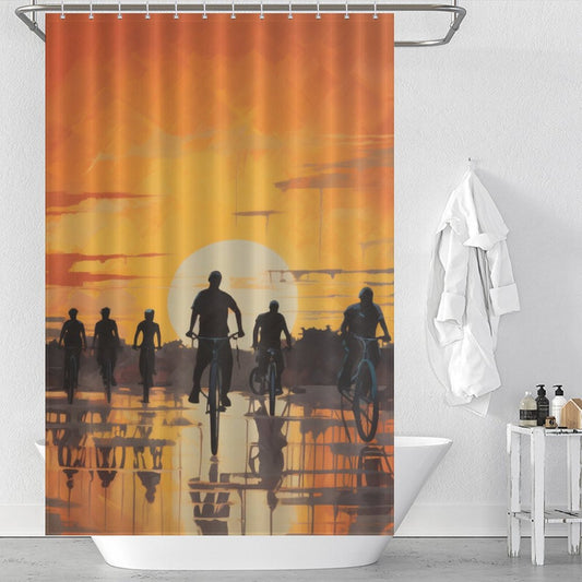 Retro Bicycle Shower Curtain