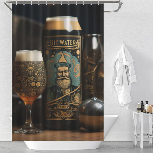 Retro Brew Beer Shower Curtain