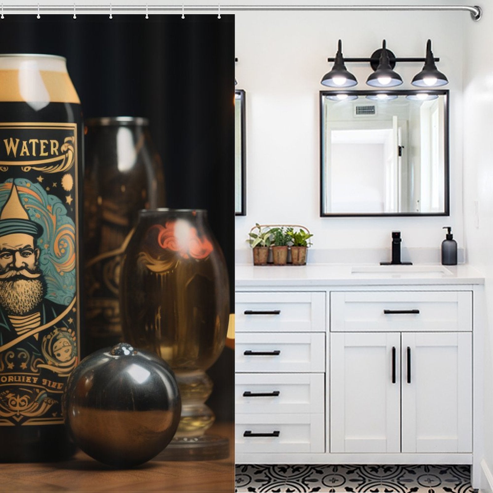 Retro Brew Beer Shower Curtain