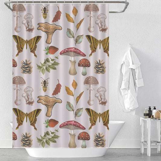 Retro Colorful Mushroom Shower Curtain