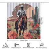 Retro Cowboy Riding Horse Western Shower Curtain