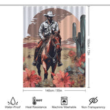 Retro Cowboy Riding Horse Western Shower Curtain