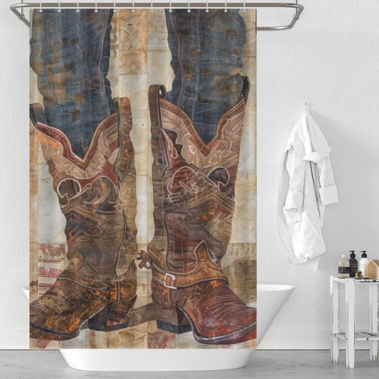 Rodeo Thrills Cowboy Shower Curtain