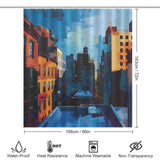 Rooftops Twilight Cityscape Shower Curtain