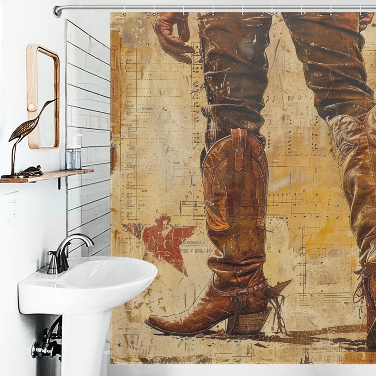 Rugged Textures Cowboy Shower Curtain