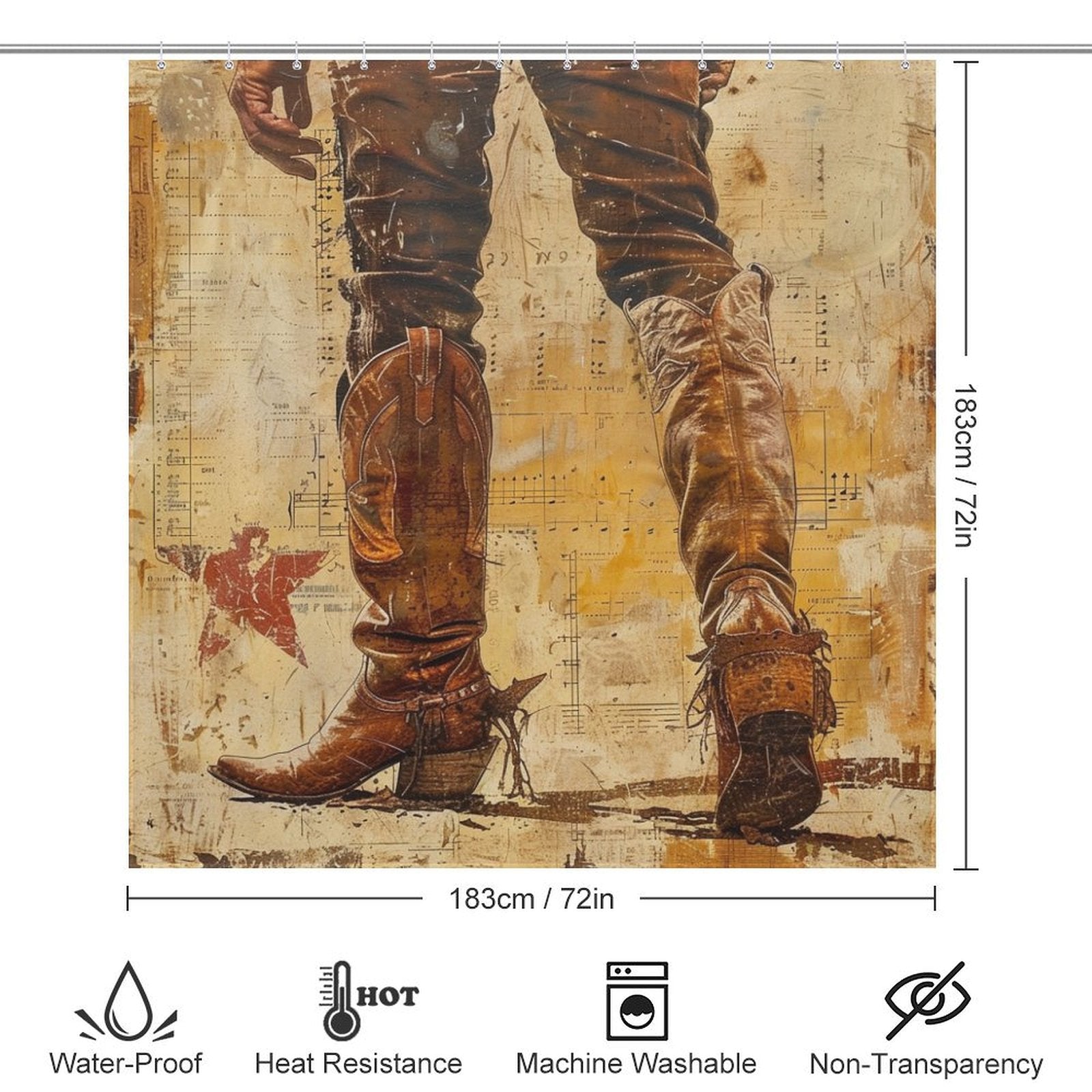 Rugged Textures Cowboy Shower Curtain