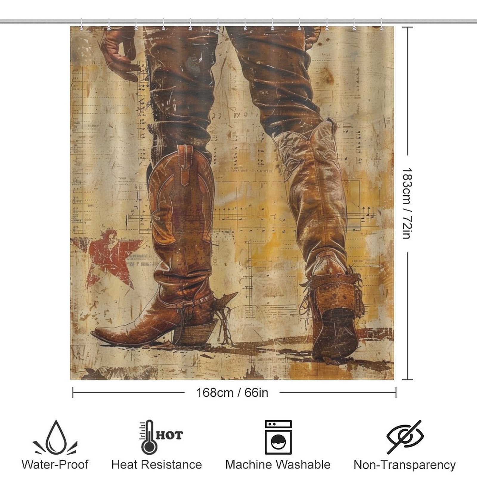 Rugged Textures Cowboy Shower Curtain