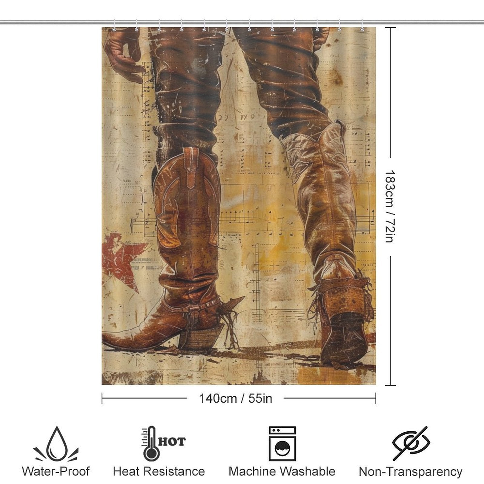 Rugged Textures Cowboy Shower Curtain