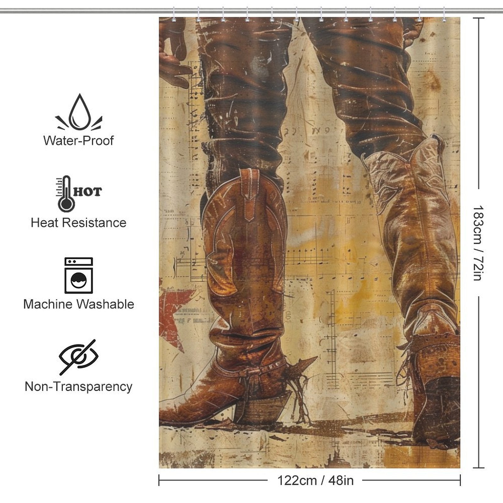 Rugged Textures Cowboy Shower Curtain