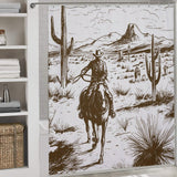 Rustic Cactus Cowboy Western Shower Curtain