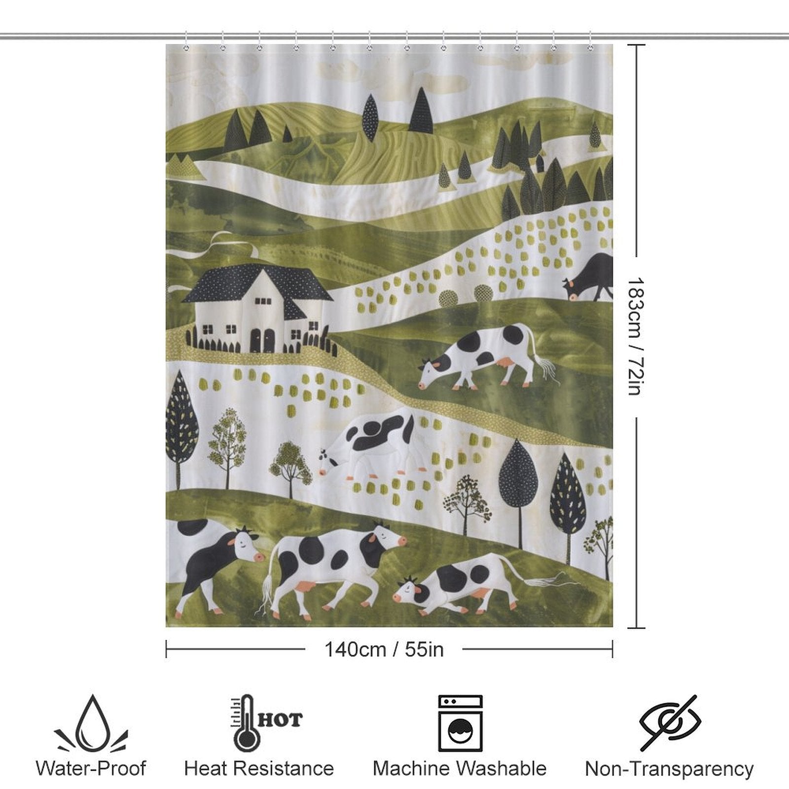 Rustic Cow Shower Curtain