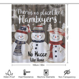 Rustic Door Snowman Winter Shower Curtain