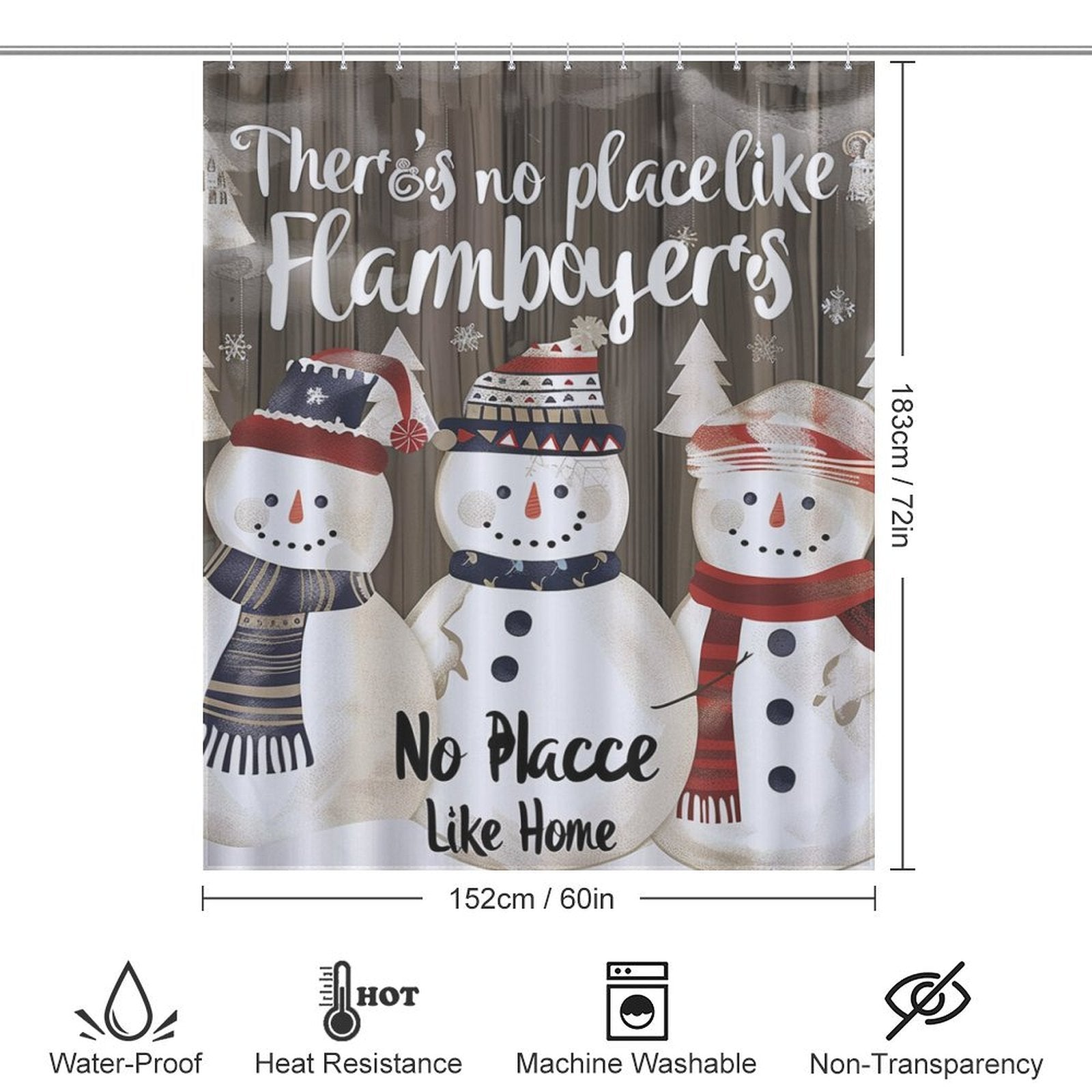 Rustic Door Snowman Winter Shower Curtain