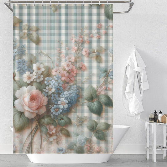 Rustic Gingham Shower Curtain