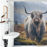 Rustic Highland Cow Shower Curtain