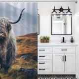 Rustic Highland Cow Shower Curtain