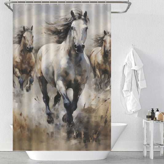 Rustic Horse Landscape Shower Curtain