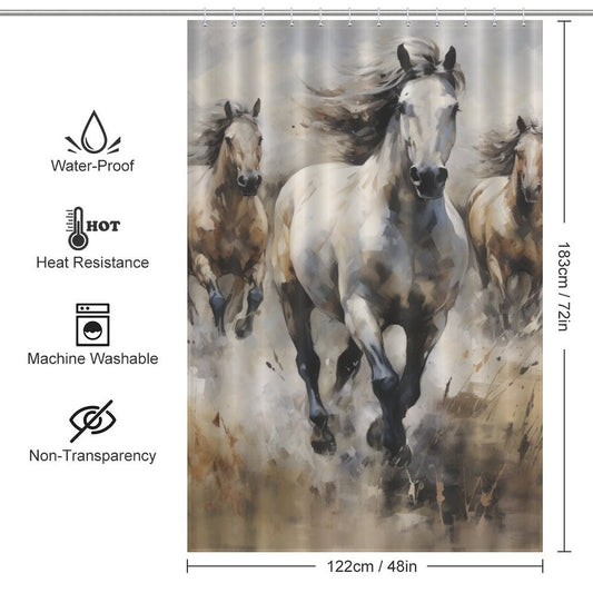 Rustic Horse Landscape Shower Curtain