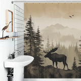 Rustic Moose Shower Curtain