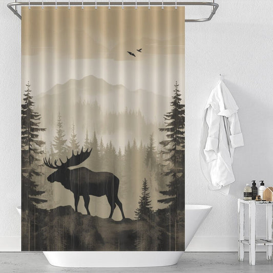 Rustic Moose Shower Curtain