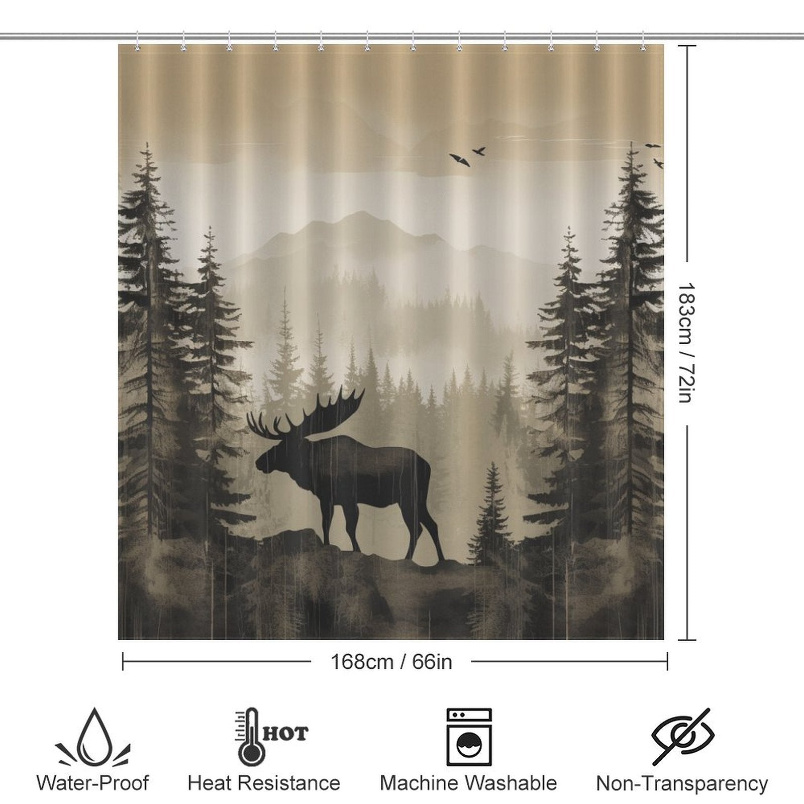 Rustic Moose Shower Curtain