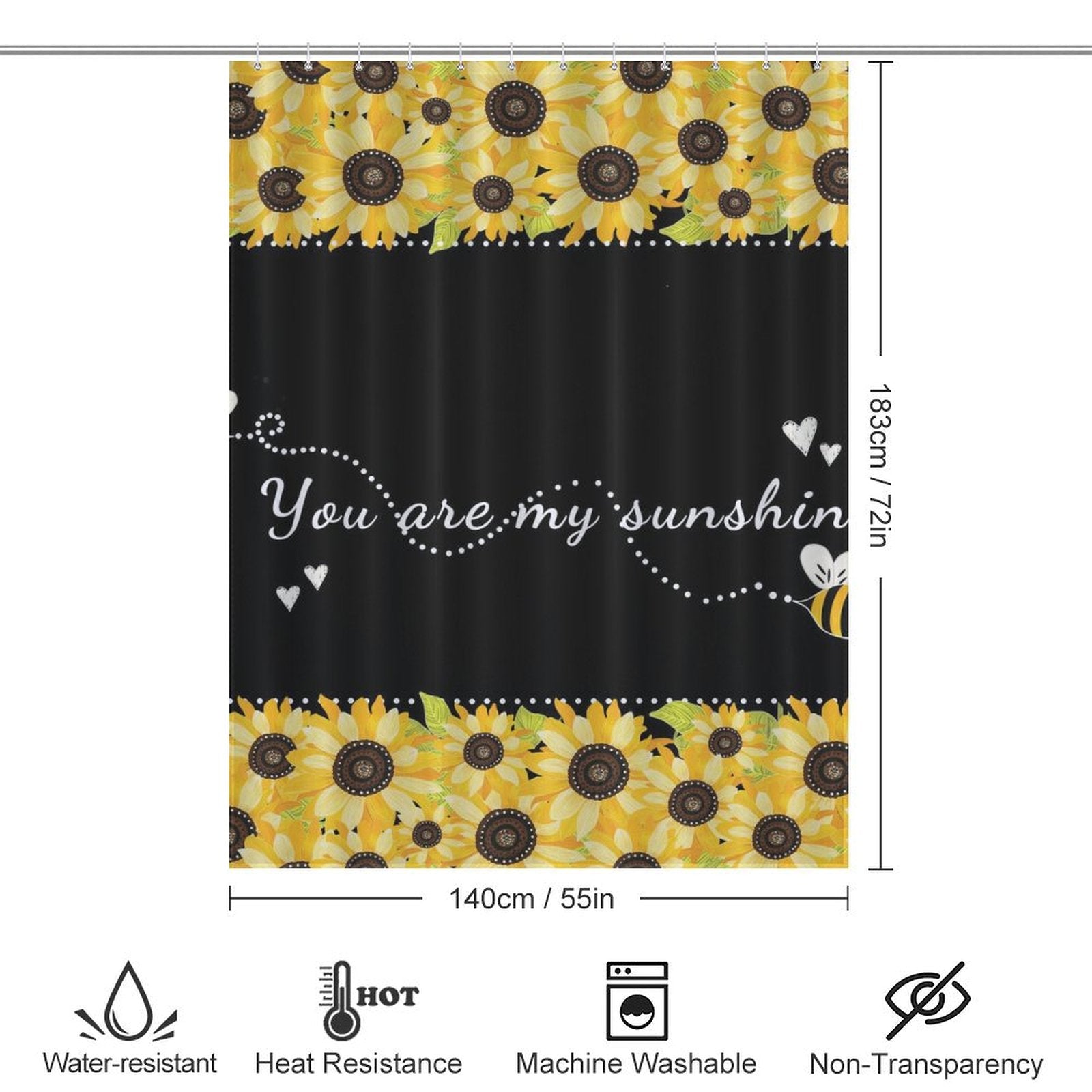 Rustic Sunshine Sunflower Shower Curtain