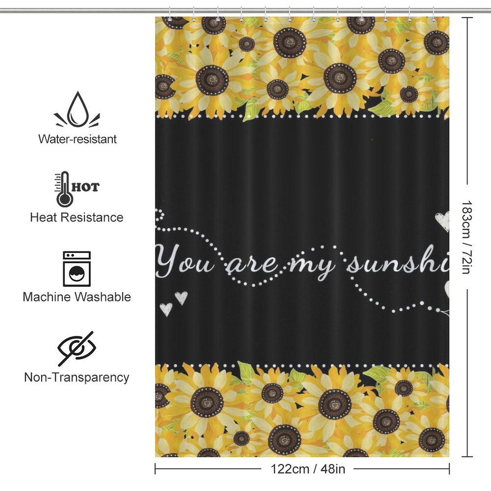 Rustic Sunshine Sunflower Shower Curtain