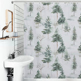 Rustic Winter Pine Trees Winter Shower Curtain