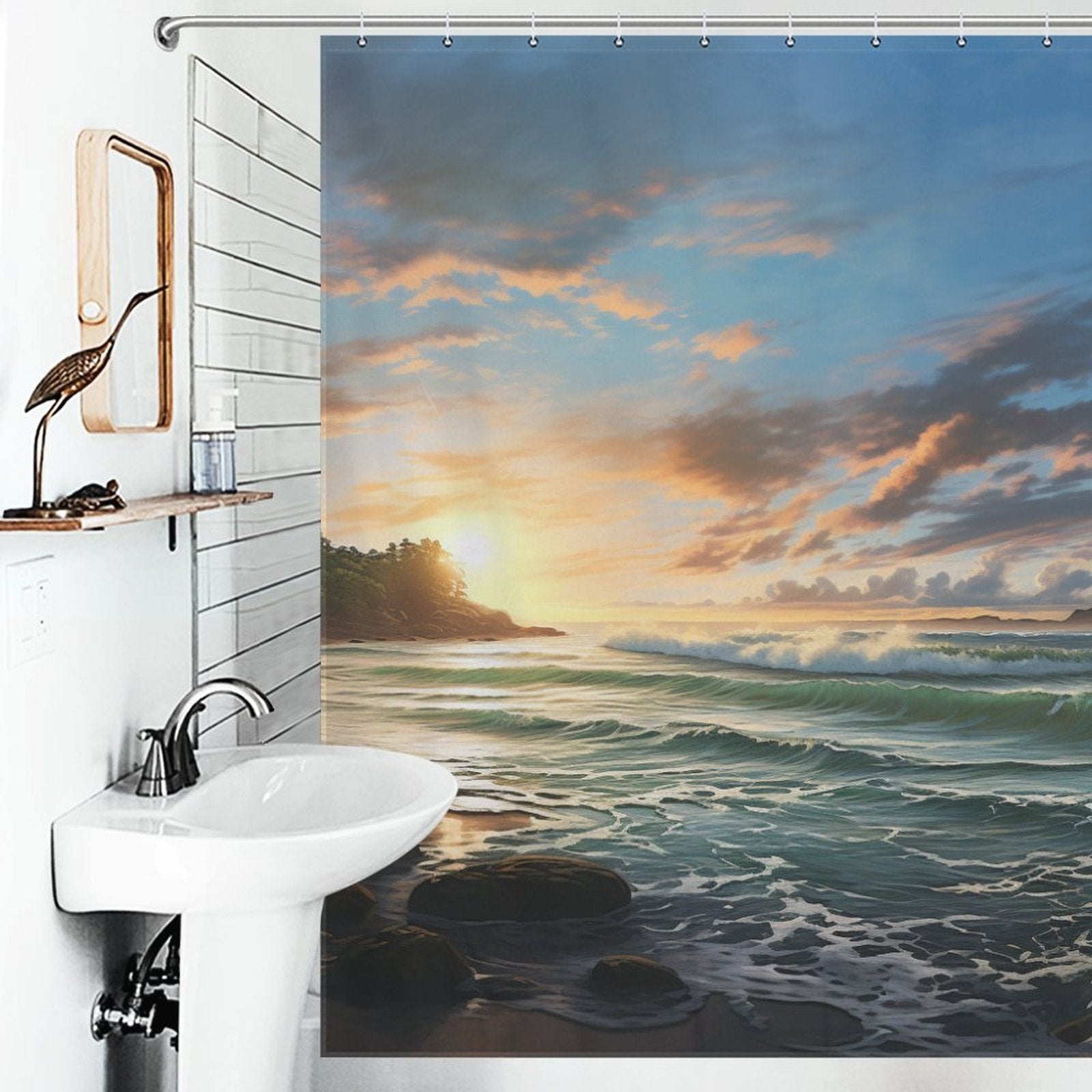 Sailboat Horizon Beach Shower Curtain