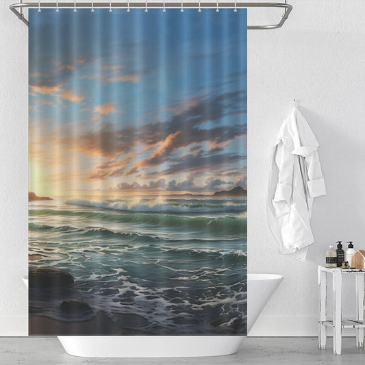 Sailboat Horizon Beach Shower Curtain