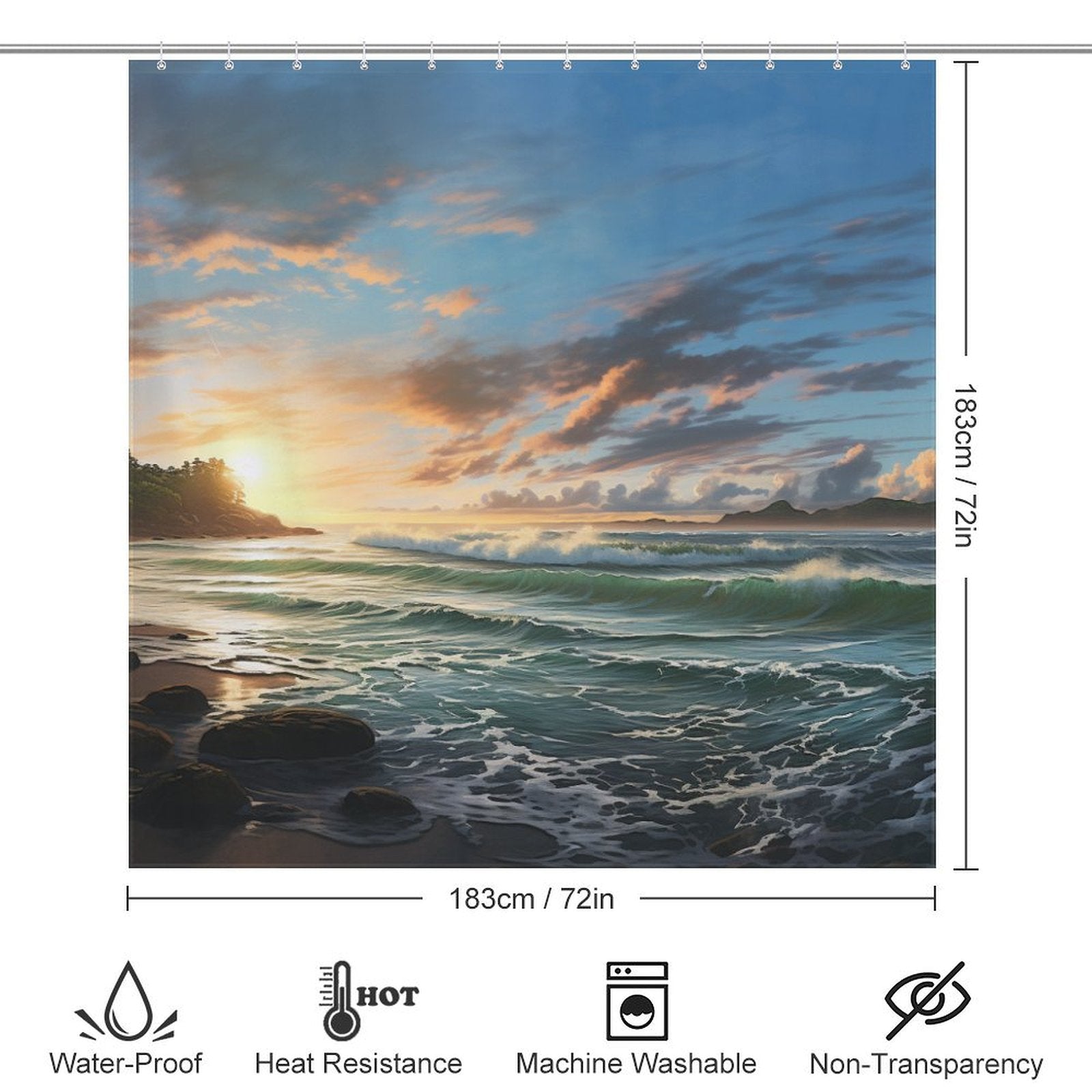 Sailboat Horizon Beach Shower Curtain