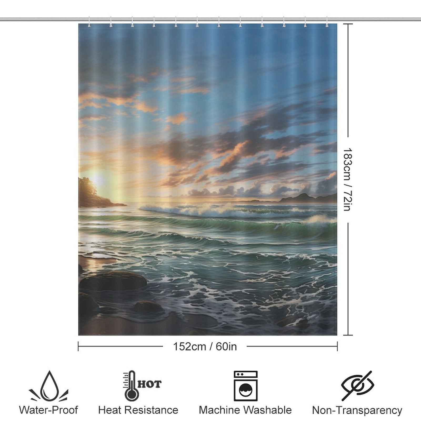 Sailboat Horizon Beach Shower Curtain