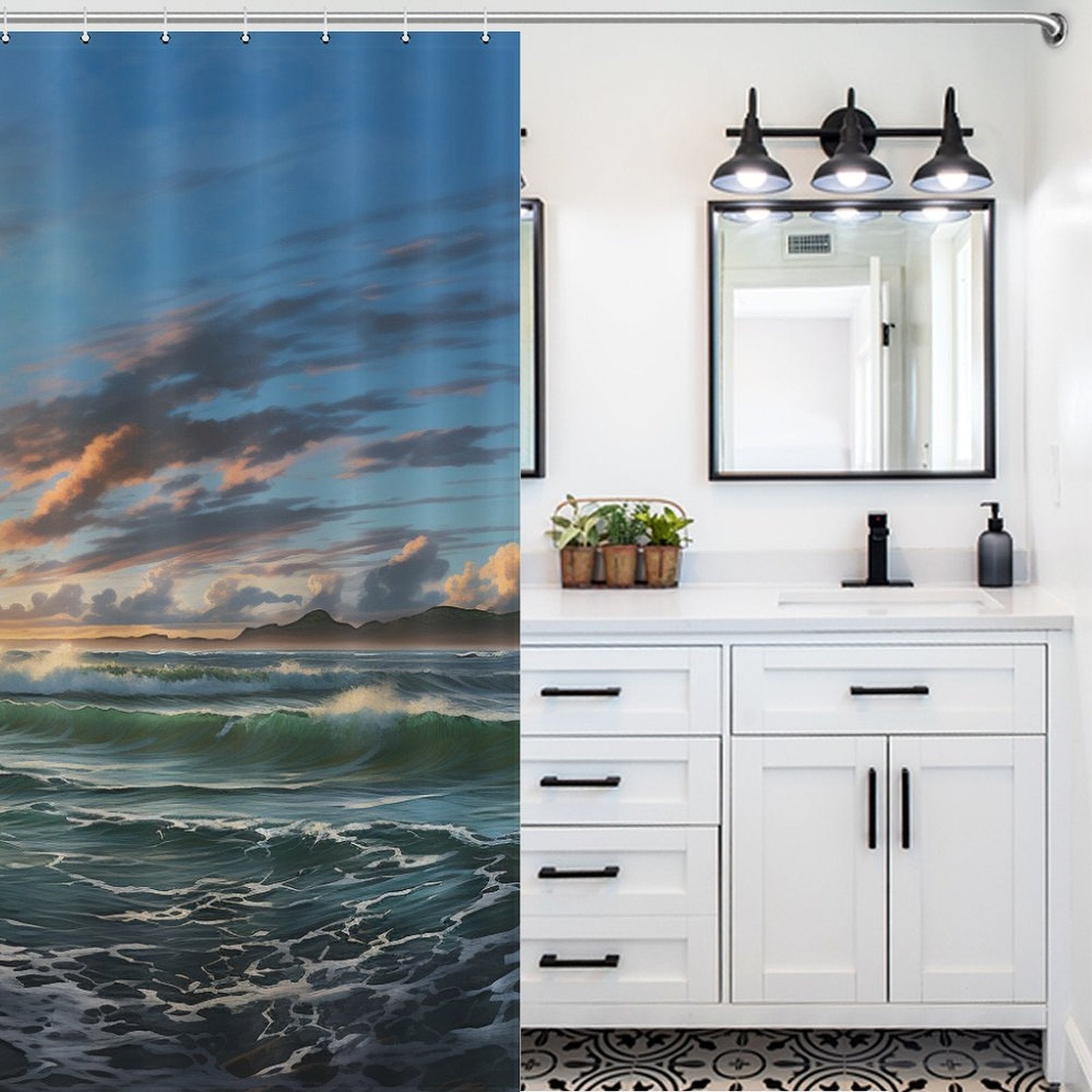 Sailboat Horizon Beach Shower Curtain