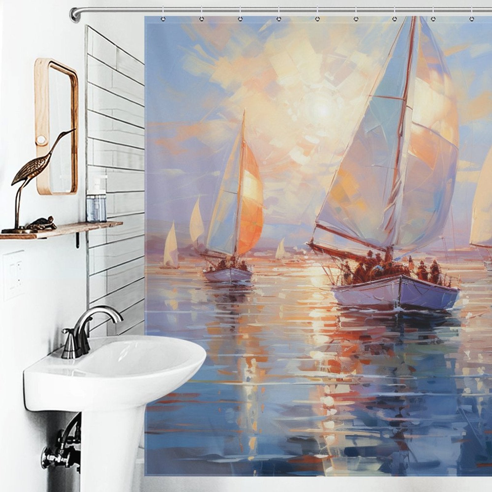 Sailboat Horizon Dance Beach Shower Curtain