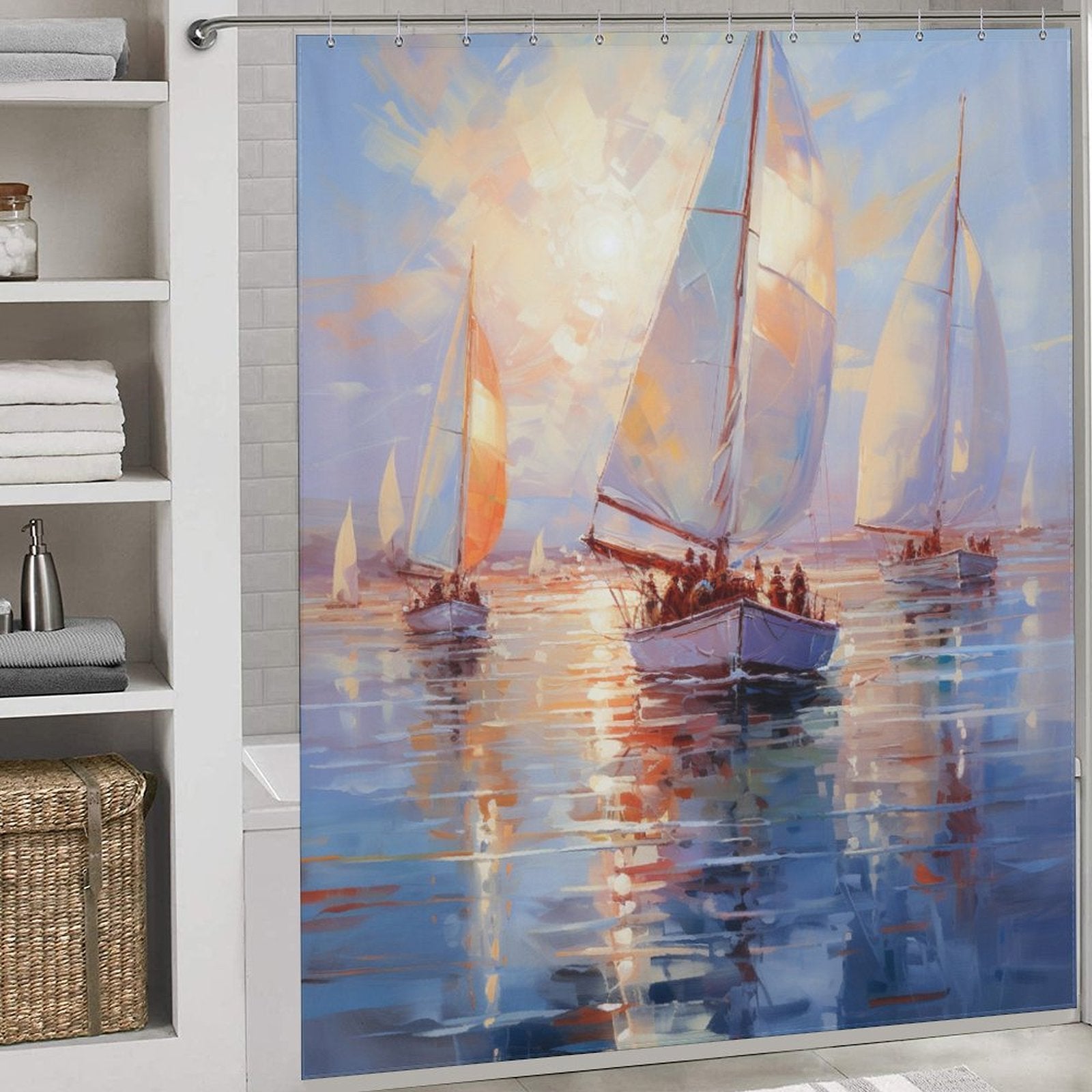 Sailboat Horizon Dance Beach Shower Curtain