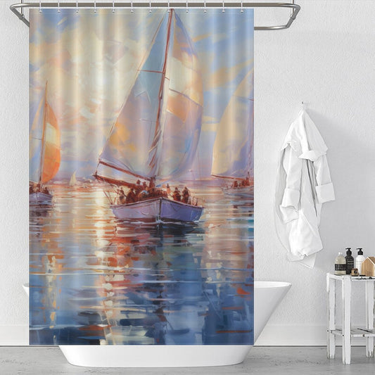 Sailboat Horizon Dance Beach Shower Curtain