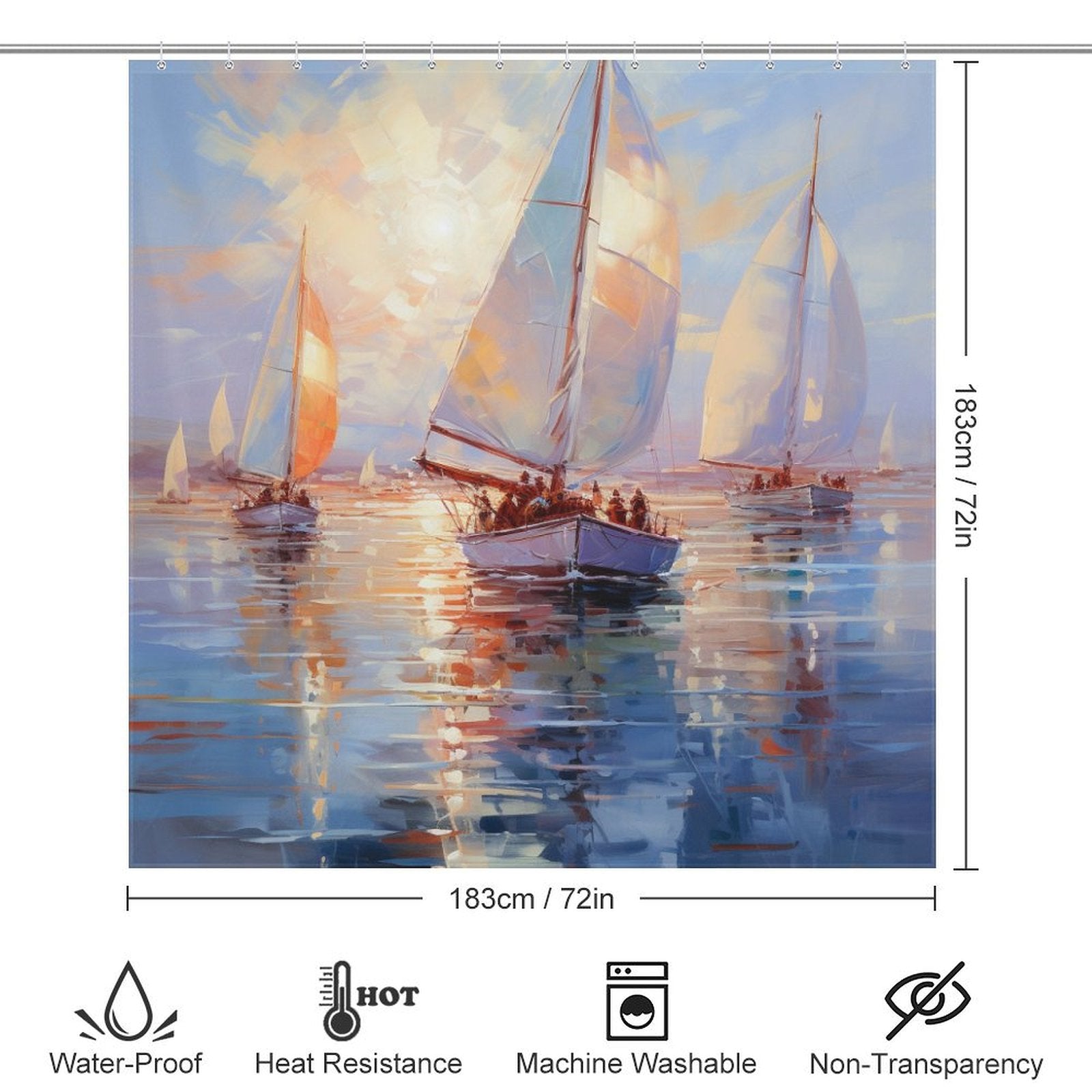 Sailboat Horizon Dance Beach Shower Curtain