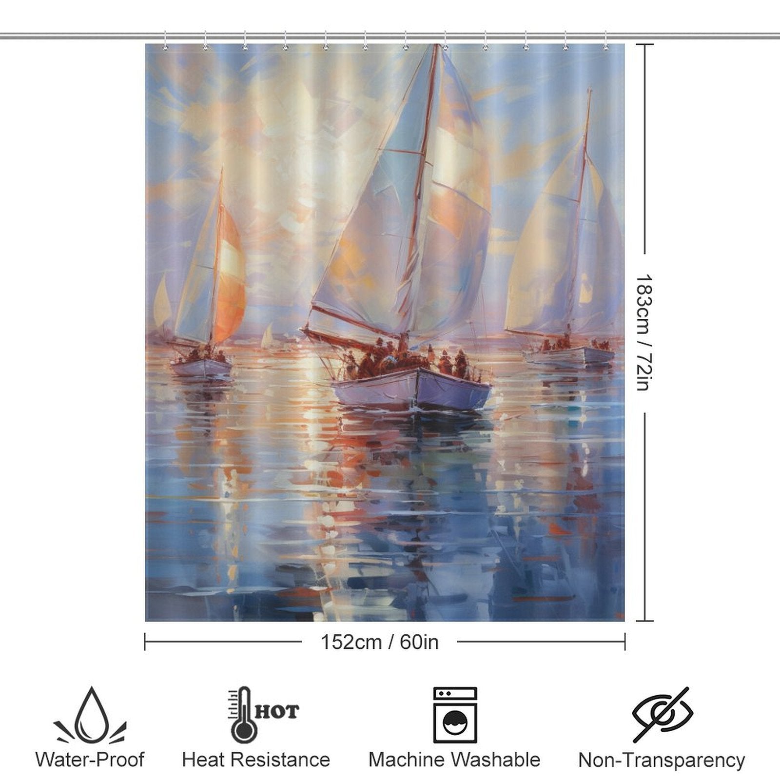 Sailboat Horizon Dance Beach Shower Curtain