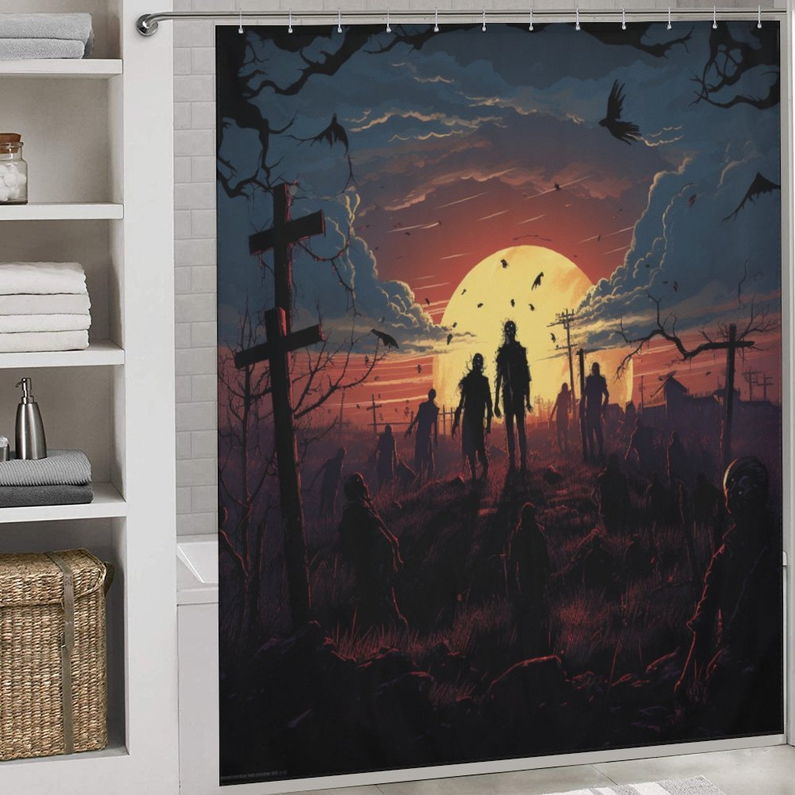 Satirical Horror Zombie Shower Curtain