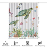 Sea Horse Turtle Octopus Beach Shower Curtain