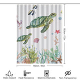 Sea Horse Turtle Octopus Beach Shower Curtain