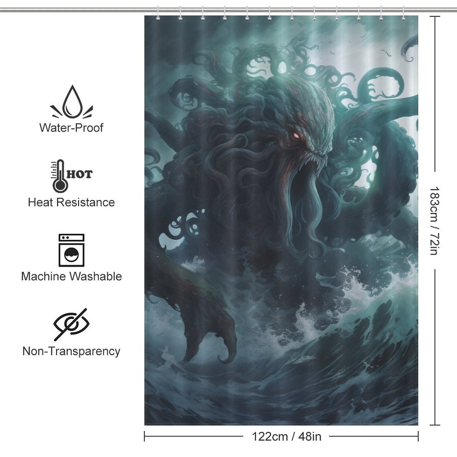 Sea Monster Kraken Shower Curtain