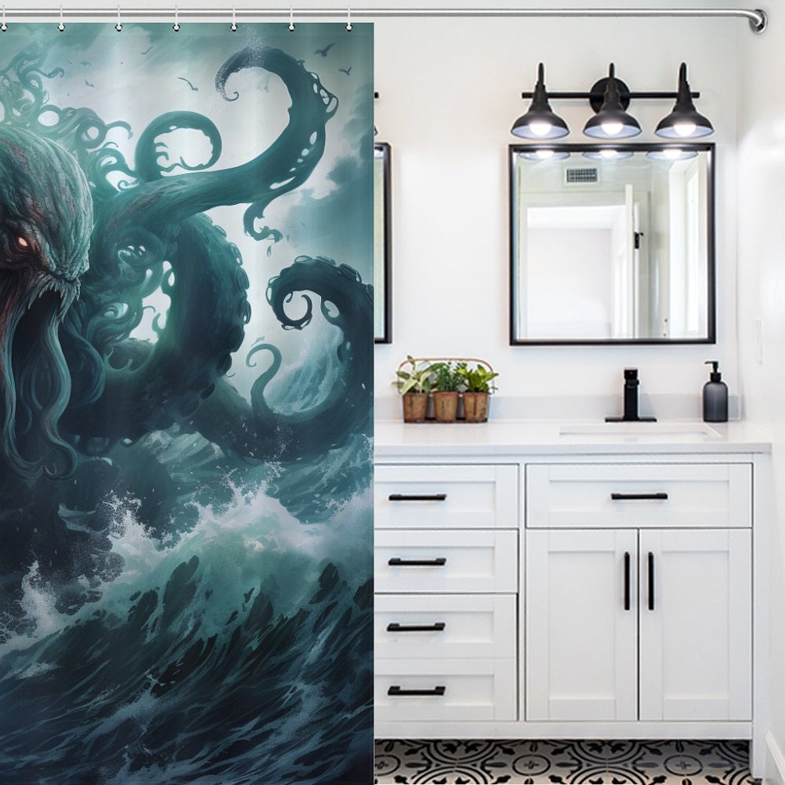 Sea Monster Kraken Shower Curtain