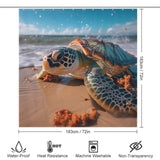 Sea Turtles Beach Shower Curtain Coastal Sunrise