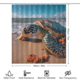 Sea Turtles Beach Shower Curtain Coastal Sunrise