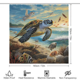 Sea Turtles Beach Shower Curtain Oceanic Vibes