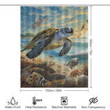 Sea Turtles Beach Shower Curtain Oceanic Vibes