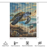 Sea Turtles Beach Shower Curtain Oceanic Vibes