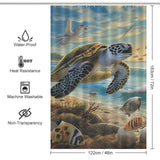 Sea Turtles Beach Shower Curtain Oceanic Vibes