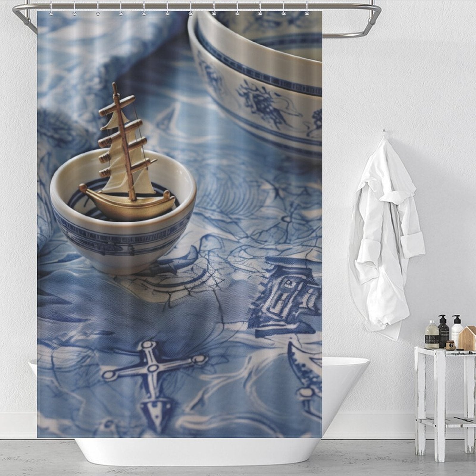 Seafarer Anchor Shower Curtain